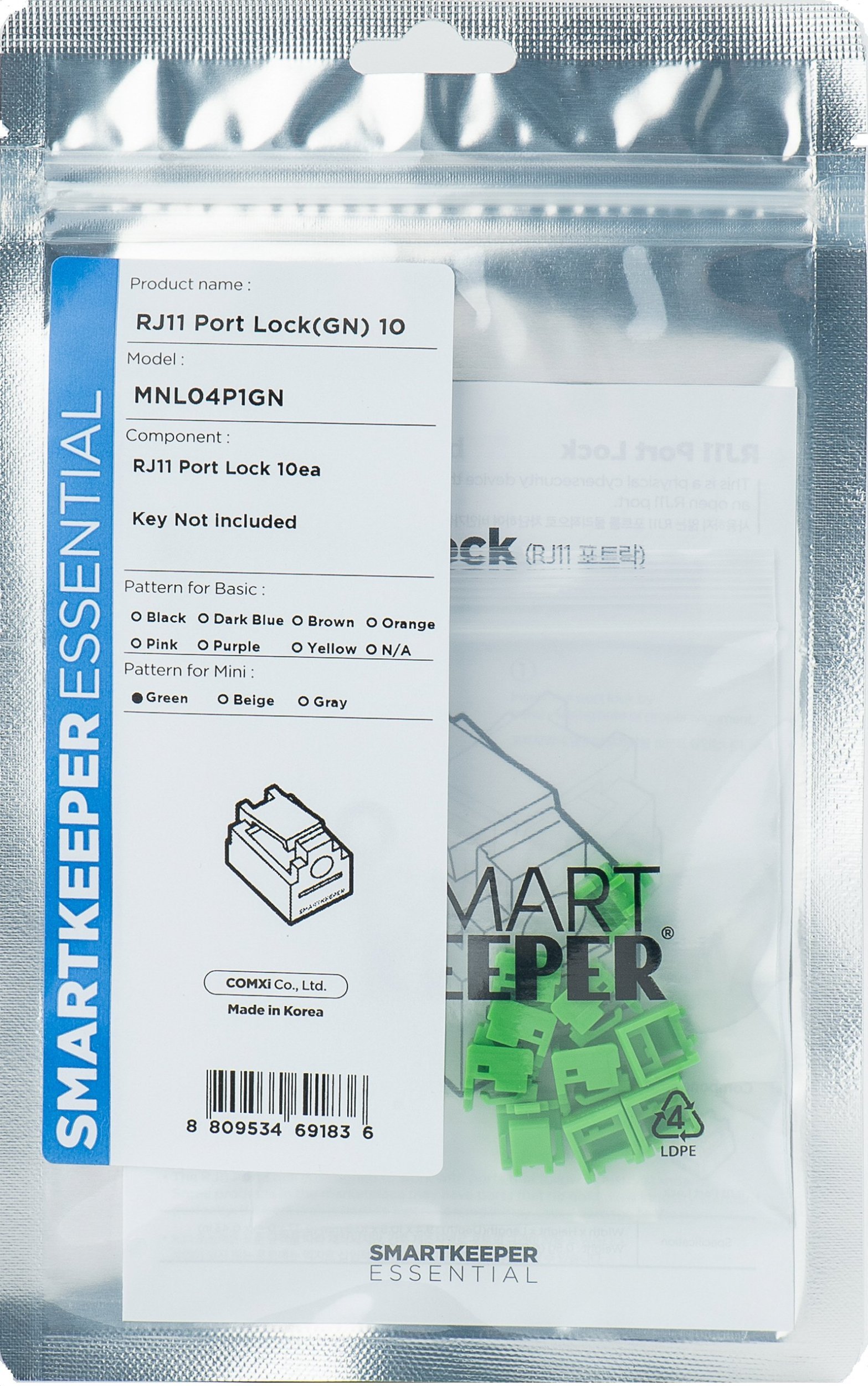 Smartkeeper SmartKeeper Mini "RJ11 Port" Blocker grün 10 Stk.