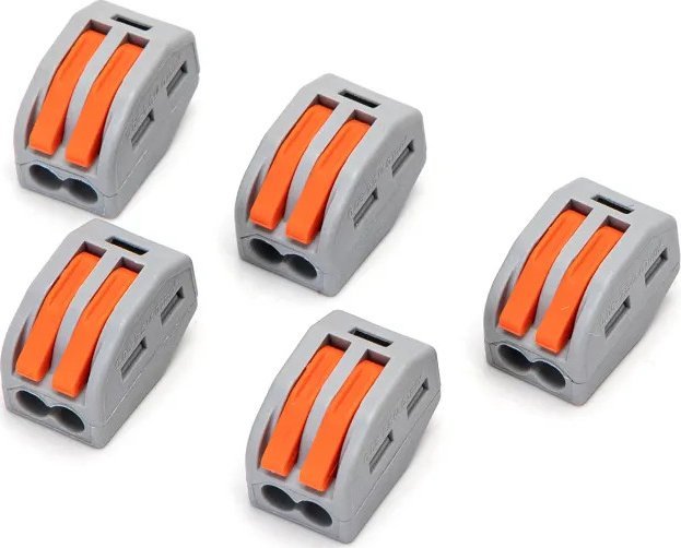Aigostar Listwy zaciskowe PCT-212 5 szt., szaro-pomarańczowe Listwy zaciskowe PCT-212 5 szt., szaro-pomarańczowe