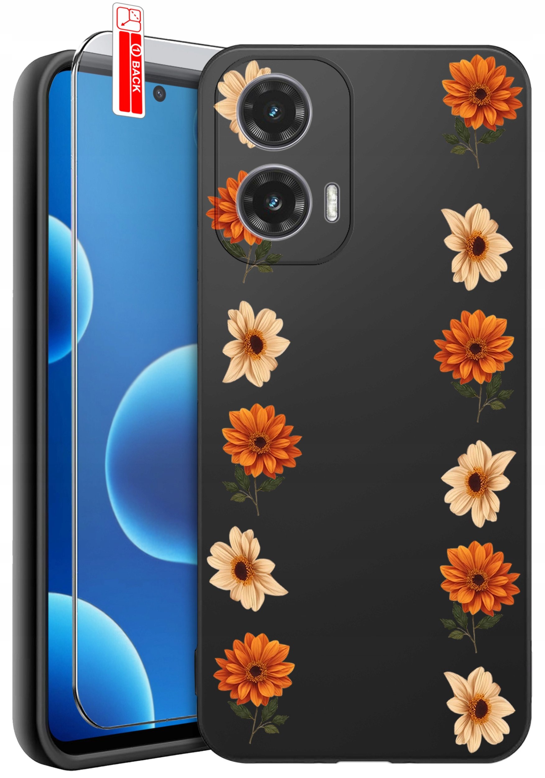 ETUI do Motorola Moto G45 5G | WZORY | SILIKONOWE MATT CASE + SZKŁO 9H