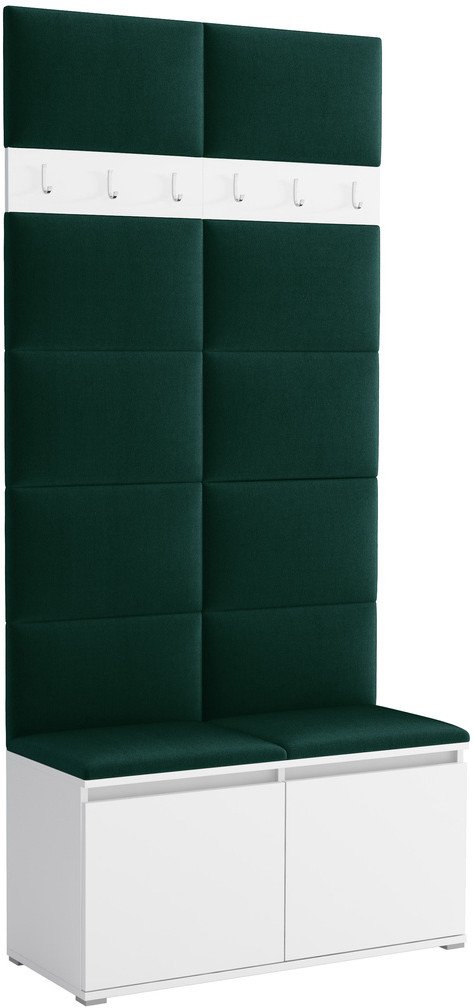 Tapicerowana garderoba Noris I - kolor biały + tkanina Trinity 28