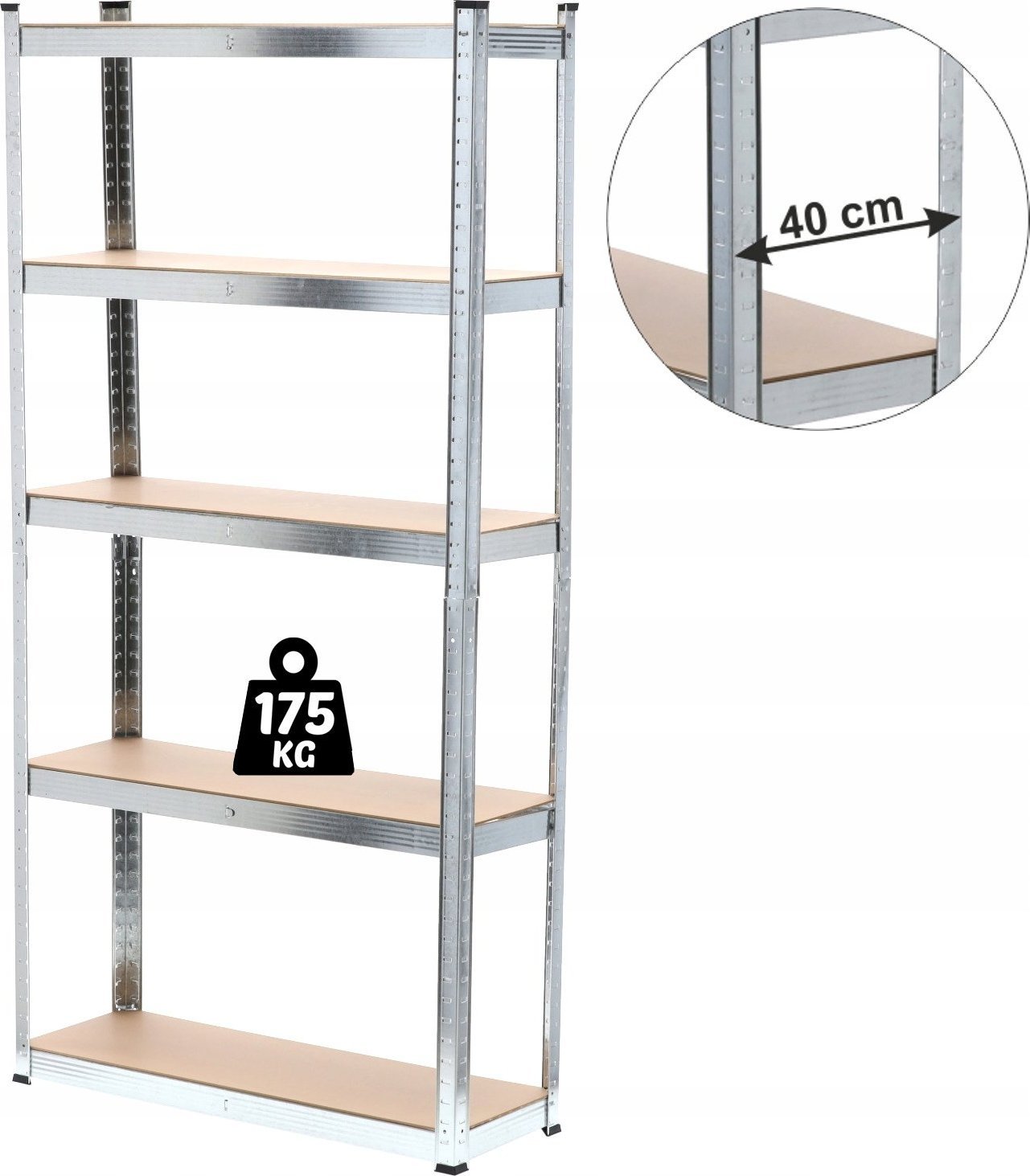 Kadax KADAX Regał Metalowy Magazynowy 180x90x40cm 875kg