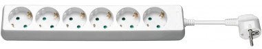 Listwa zasilająca z 6 gniazdami, 5m, biały - Długość kabla 5 m