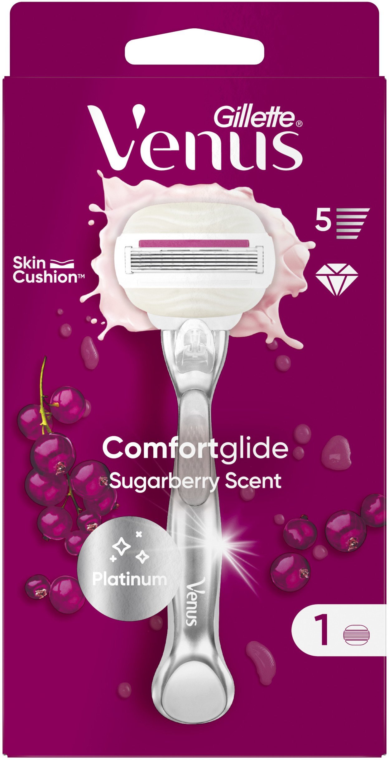 Skustuvas su atsarginiu peiliuku Gillette Venus Comfortglide Sugarberry moterims