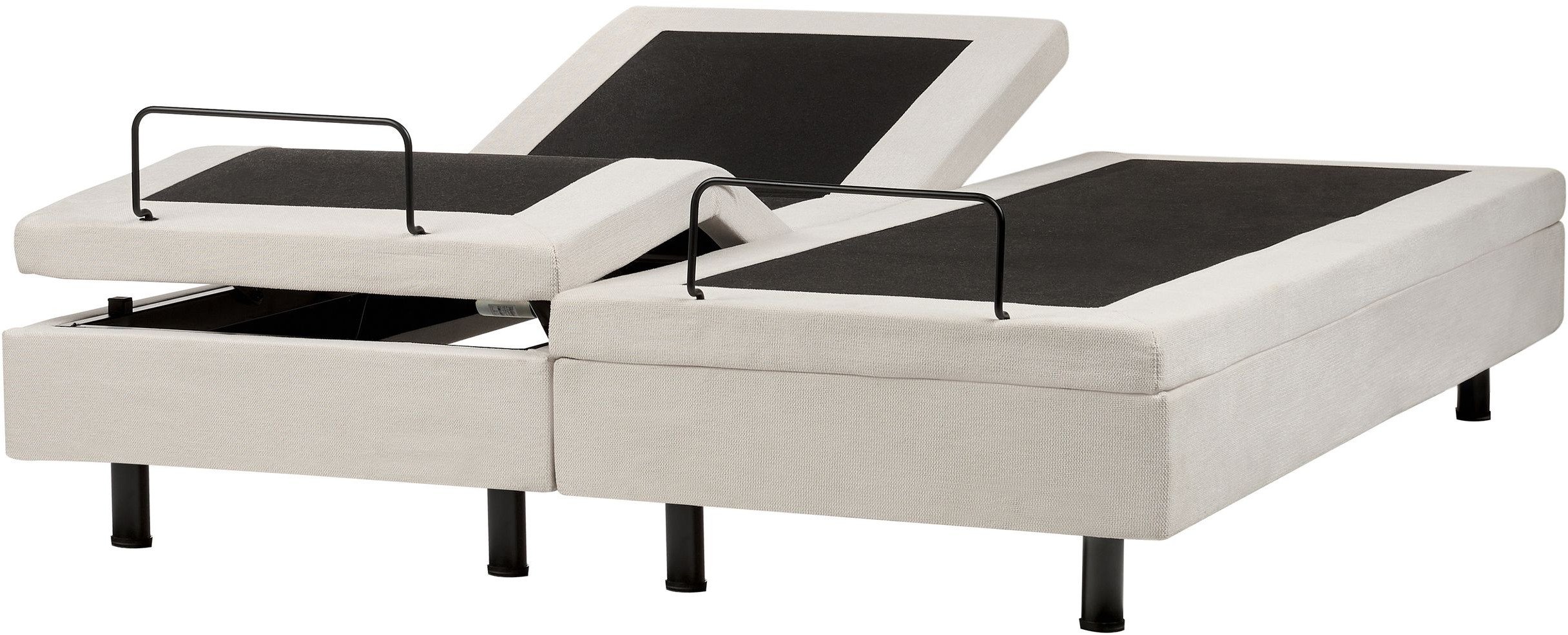 Łóżko regulowane bez wezgłowia DUKE II 160 x 200 cm Jasnobeżowy