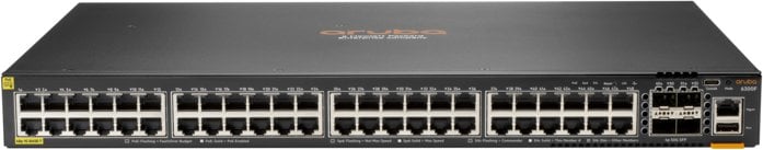 Switch HP HPE Aruba 6300F - Switch - L3 - managed - 48 x 10/100/1000 (PoE+) + 4 x 50 Gigabit Ethernet SFP56 - Przepływ powietrza z przodu do tyłu - mo