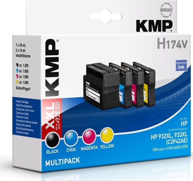 KMP KMP Multipack H174 nabój z tuszem Czarny, Cyjan, Purpurowy, Żółty