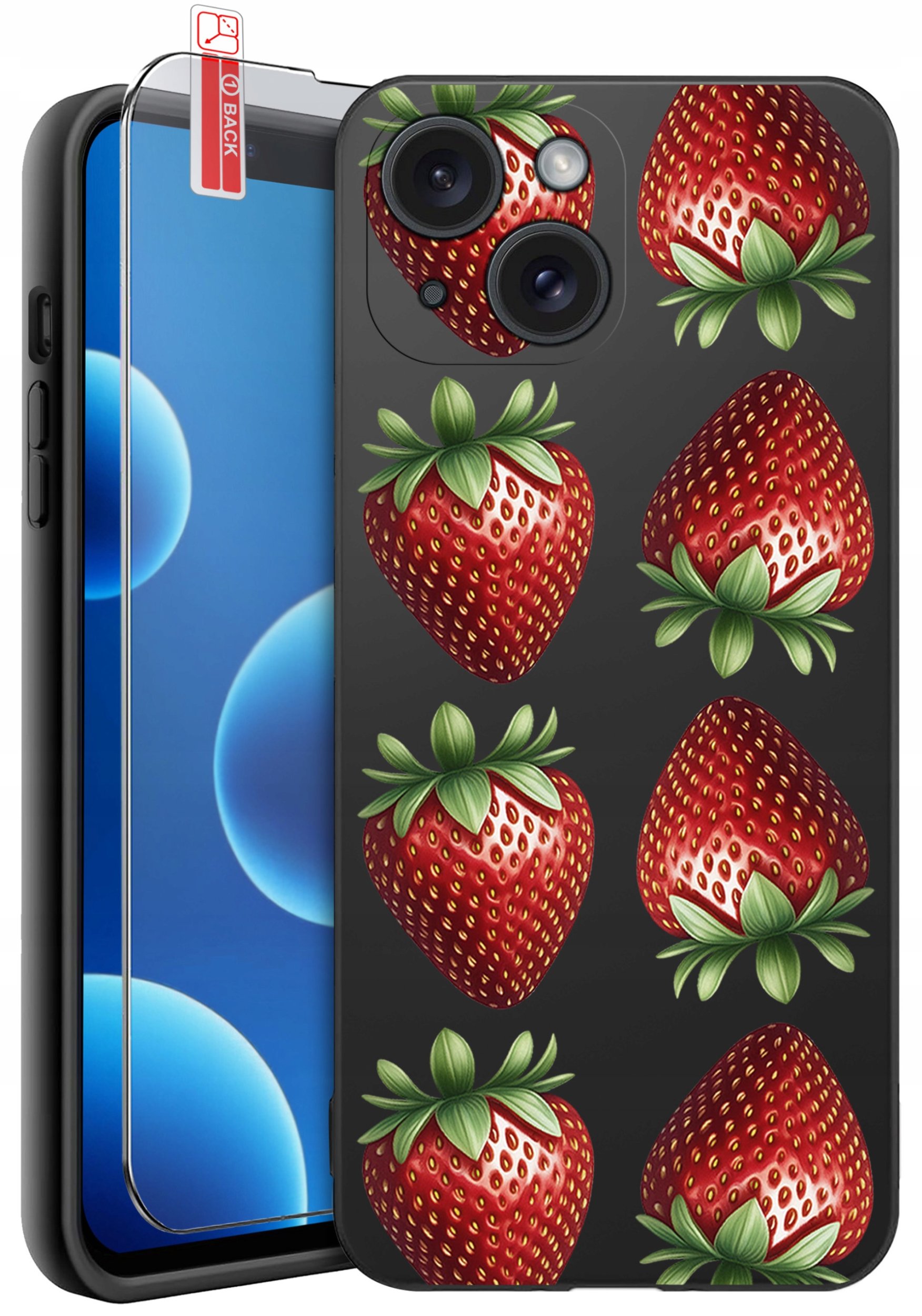 ETUI do iPhone 13 | 14 | WZORY | SILIKONOWE MATT CASE + SZKŁO 9H