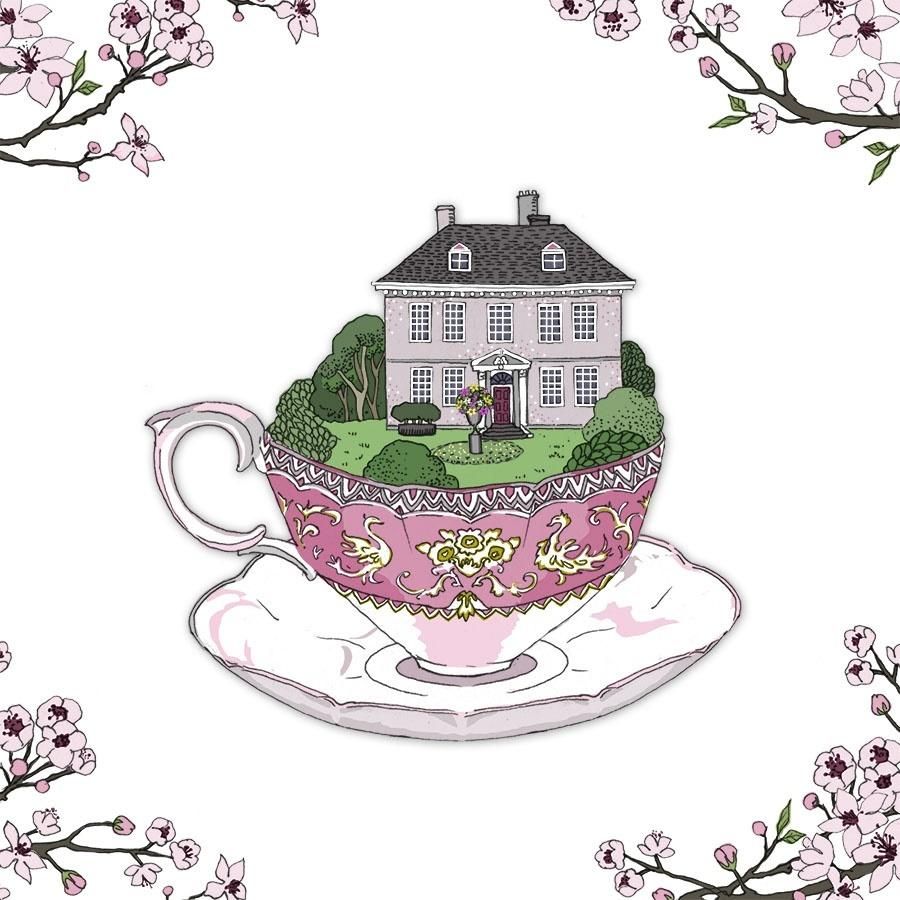 Clear Creation Karnet Swarovski kwadrat Dom w filiżance (CL2405)