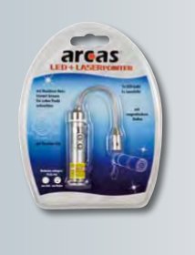 Camelion Camelion Arcas LED Laserpointer, pocket clip, magnetic bottom, flexible neck for LED-light, 3 x LR44 batteries