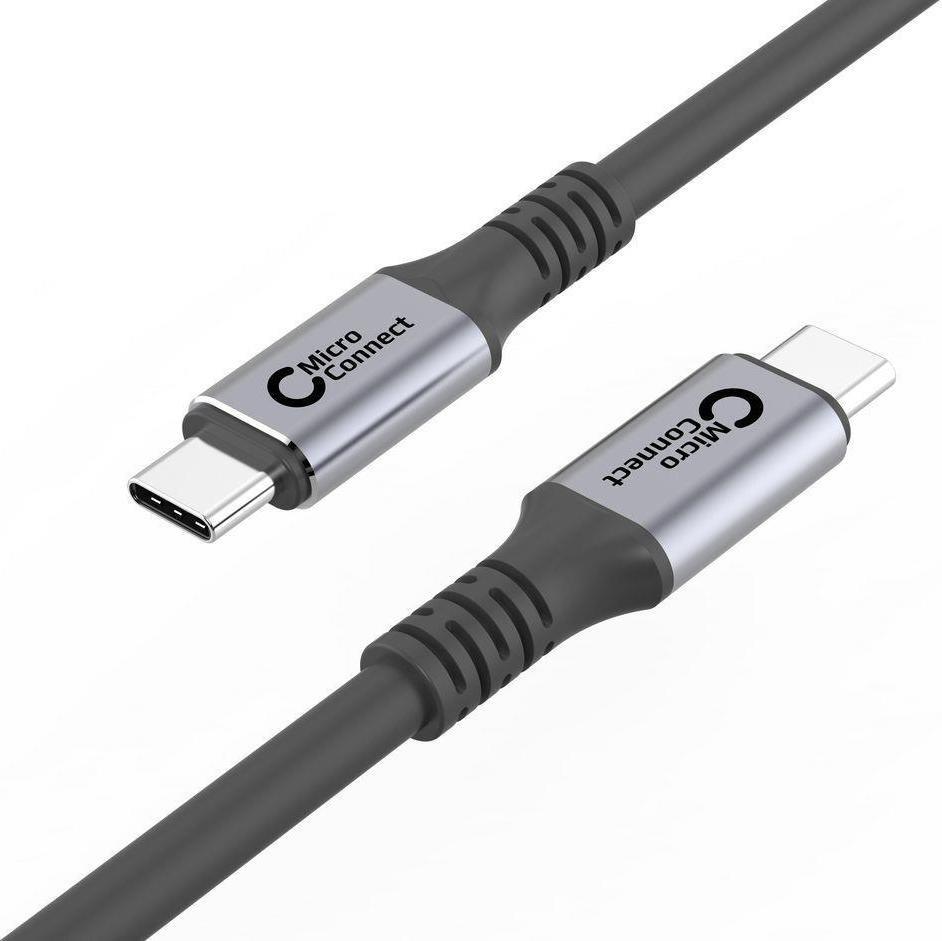 Kabel USB MicroConnect USB-C - USB-C 2 m Czarno-srebrny (USB3.2CC2)