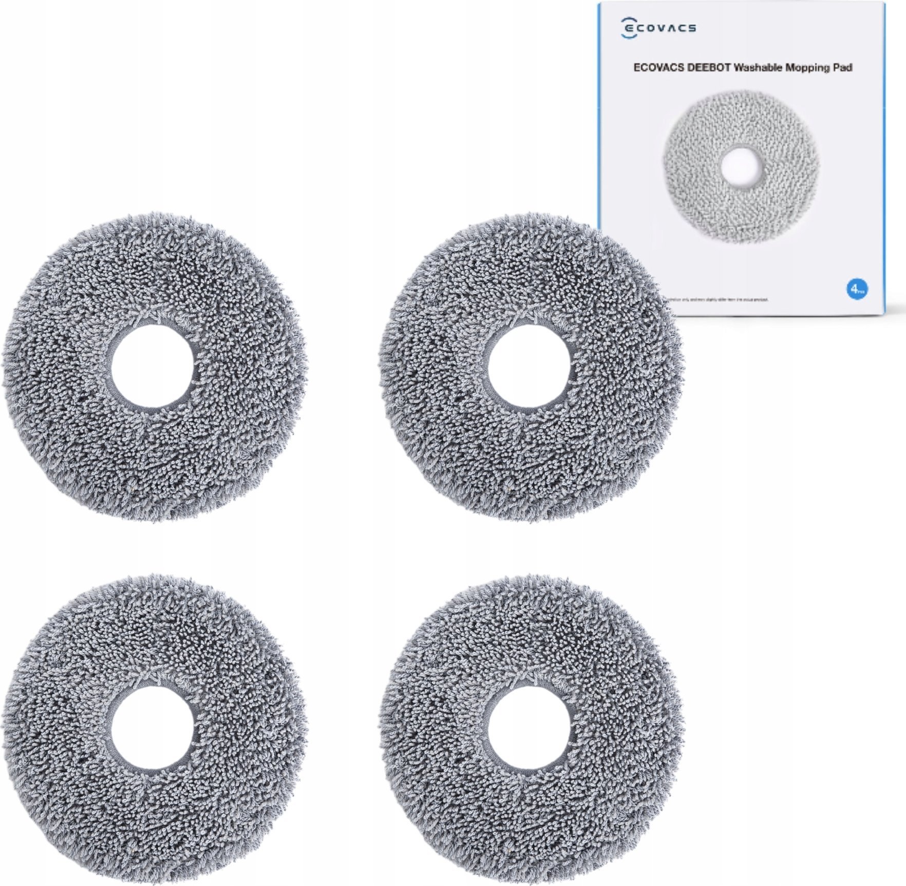 Ecovacs Ecovacs Washable mopping pads for OZMO Turbo mopping systems of T30/T30S Family, 2 sets/box | DCC020042