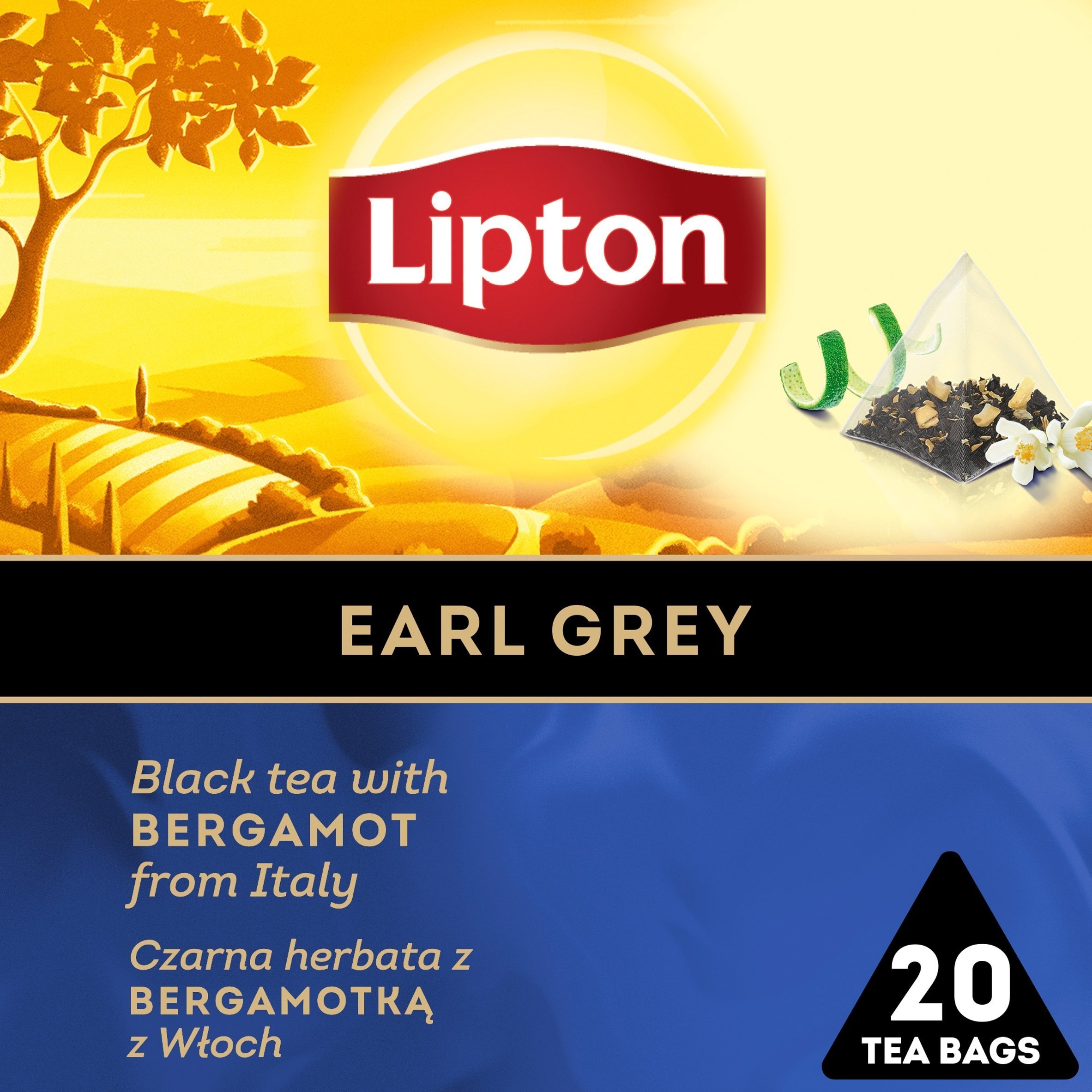 Lipton Herbata LIPTON, piramidki, czarna, Earl Grey, 20 torebek