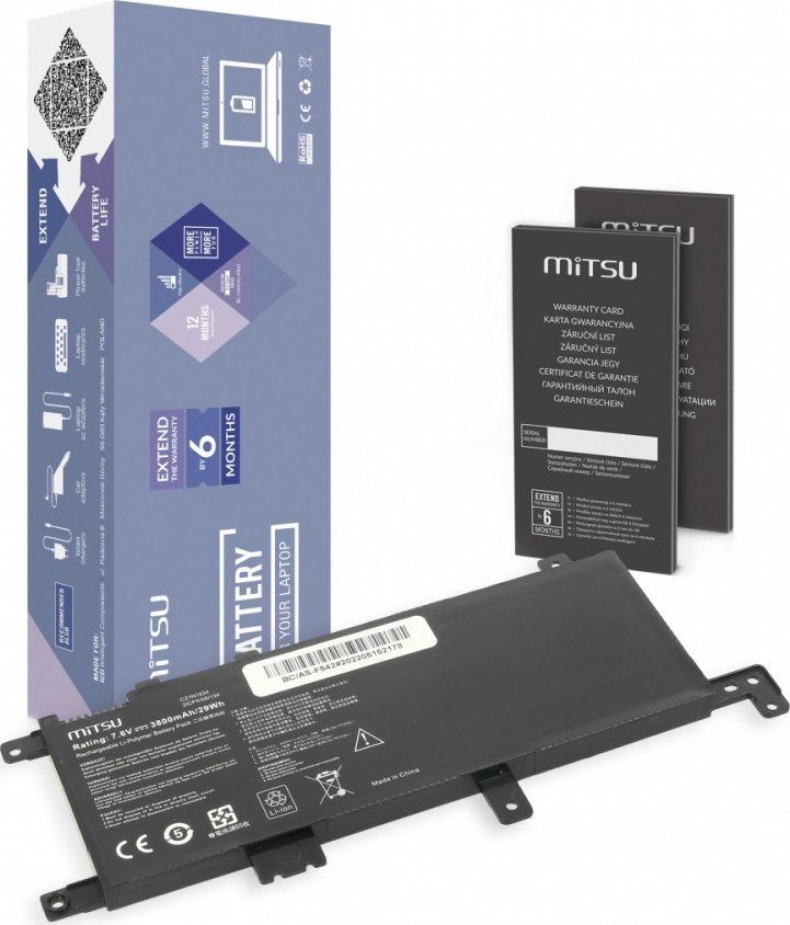 Bateria Mitsu Bateria do Asus F542 3800 mAh (29Wh) 7.6 - 7.4 Volt