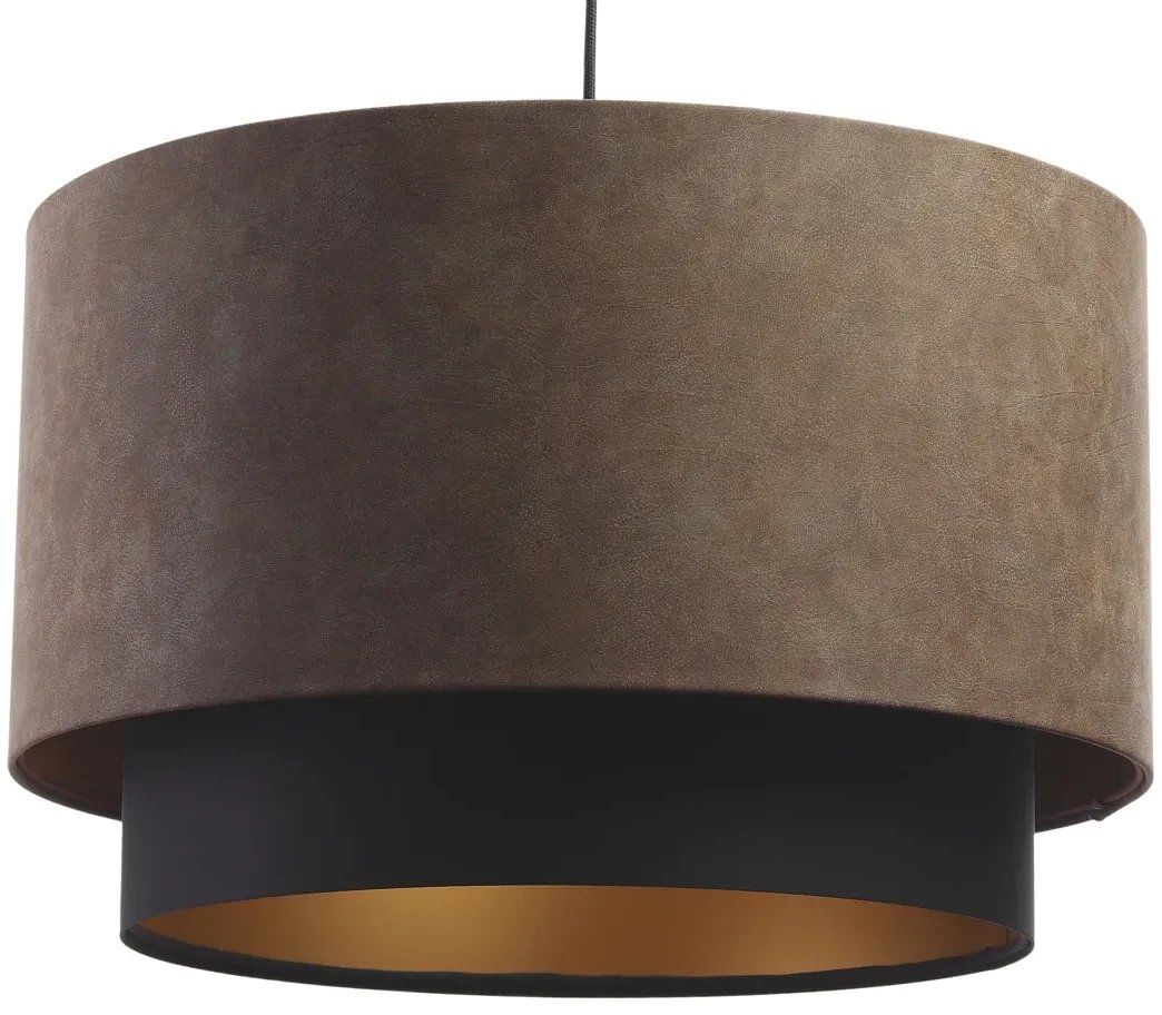 Lampa wisząca DOUBLE ZAMSZ 50 brązowa/czarna BPS KONCEPT