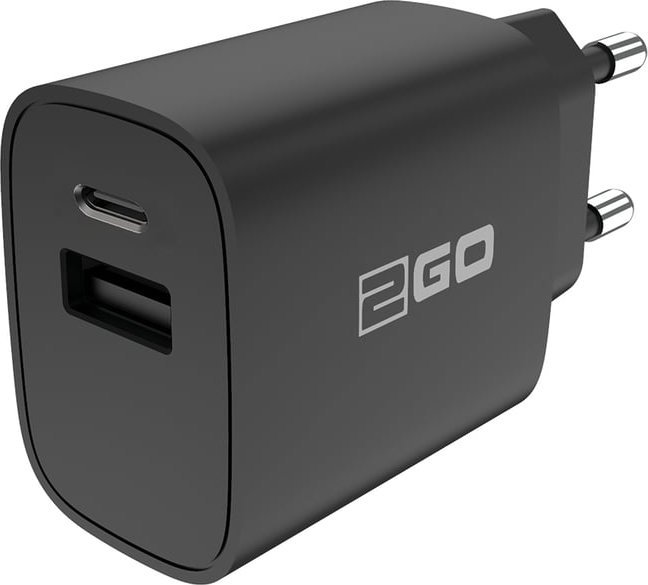 Ładowarka 2GO 2GO Ladegerät 20W 2-Port 1x USB-A u. 1x USB-C schwarz