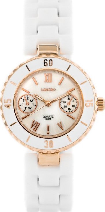 Zegarek ZEGAREK DAMSKI LONGBO - CHANNEL - white/gold (zx610a)