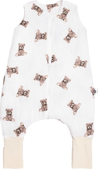 PULP BAMBOO Śpiworek Muślinowy letni z nogawkami -Misie 0,5 TOG od 1r. do 2,5lat