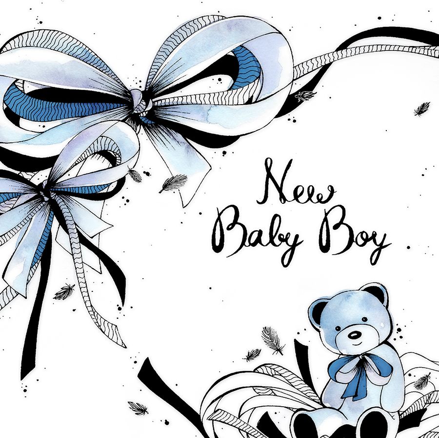 Clear Creation Karnet Swarovski kwadrat z okazji narodzin chłopca (CL2513)