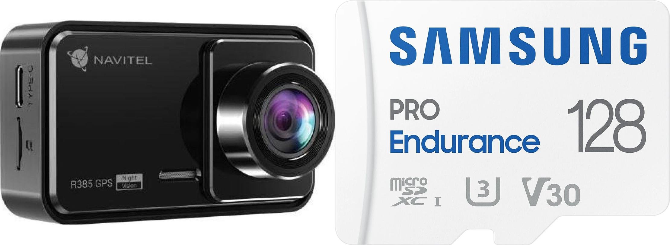 Wideorejestrator Navitel Wideorejestrator Navitel Wideorejestrator - Navitel R385 2K GPS + Karta Samsung PRO Endurance 2022 MicroSDXC 128 GB Class