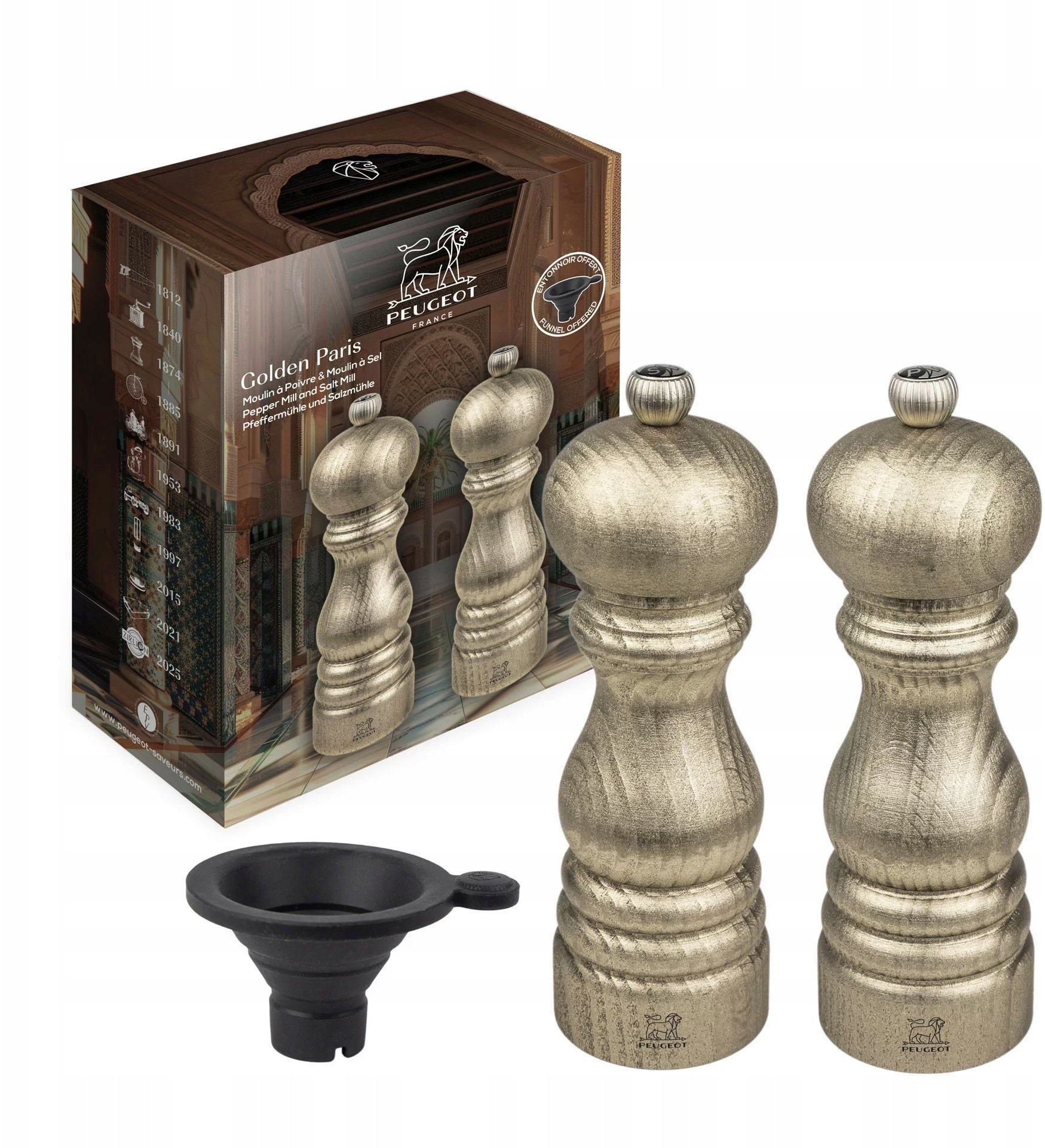 Zestaw młynków, 18 cm, Golden Paris