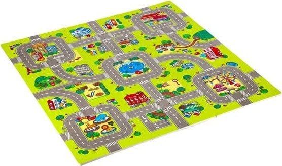 Springos MD02 MATA DZIECIĘCA PUZZLE CARS 9 ELEMENTÓW 90x90CM NILS FUN