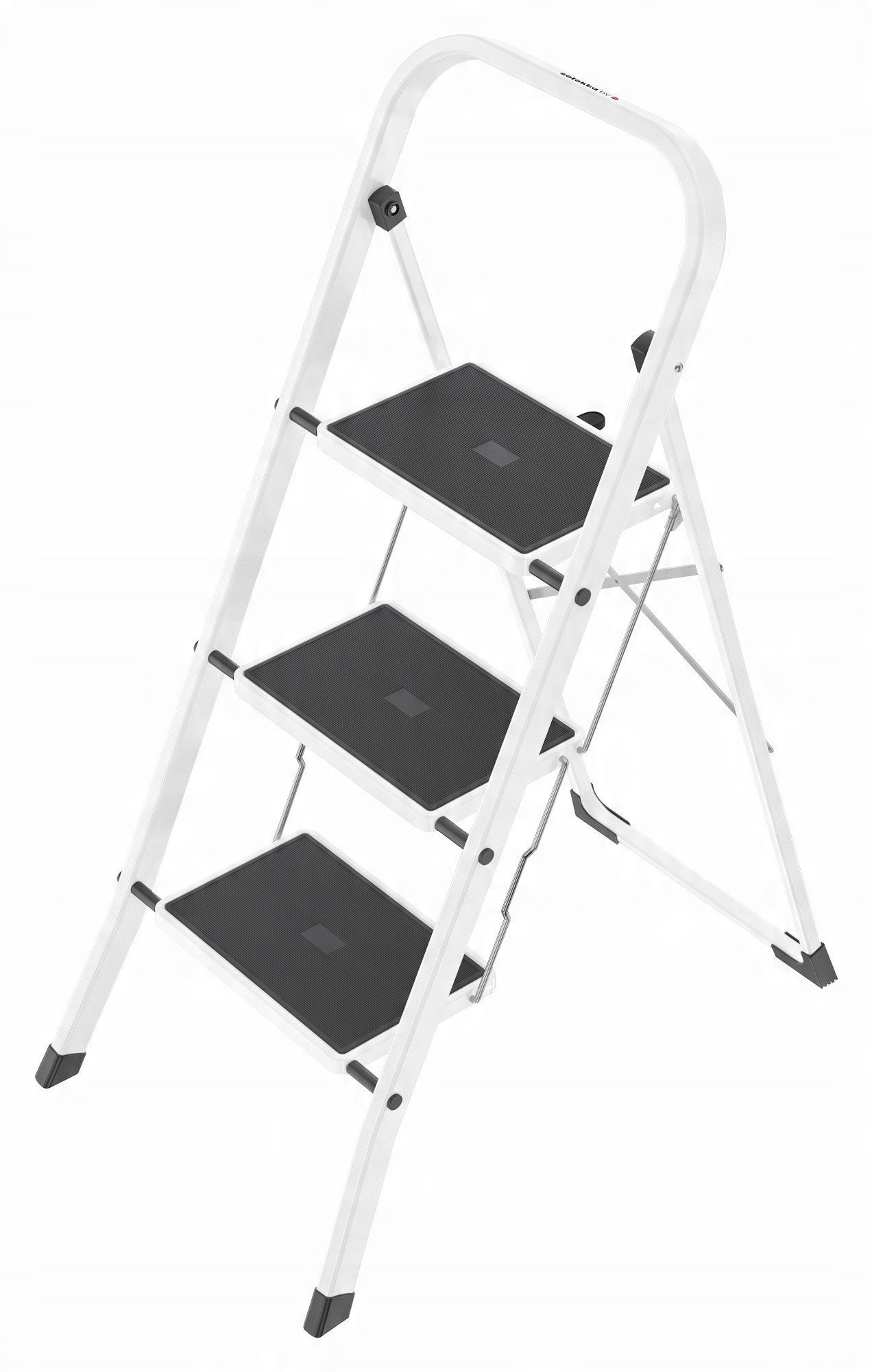 Folding stepladder K40 BasicLine / steel / 3 steps safety handle 4007126017208