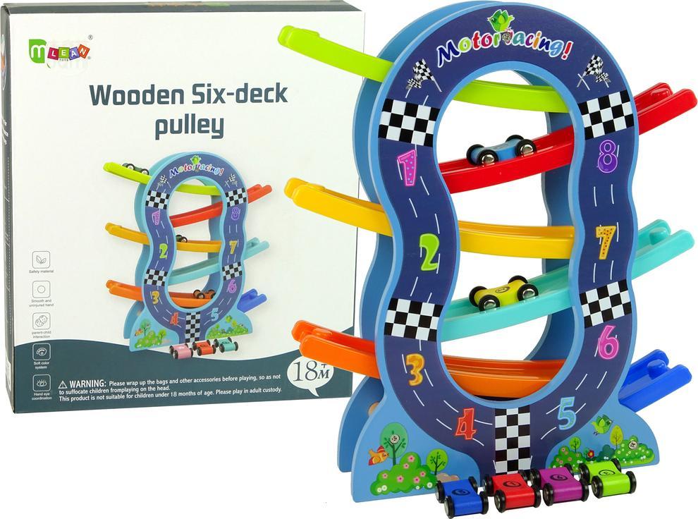 Lean Sport Drewniana Zjeżdżalnia 6 Poziomów Autka Liczby