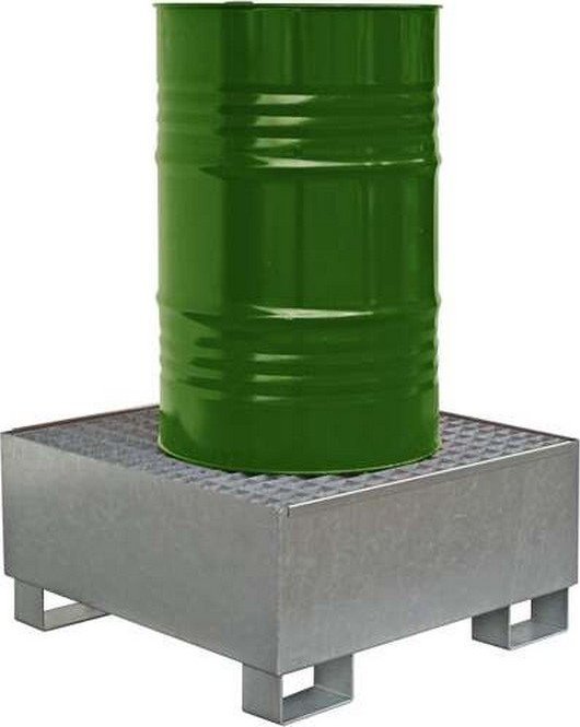 Topserw Stalowa wanna ociekowa, ocynkowana z kratownicą na 1 beczkę o pojemności 225 l, wym. 860 x 860 x 410 mm