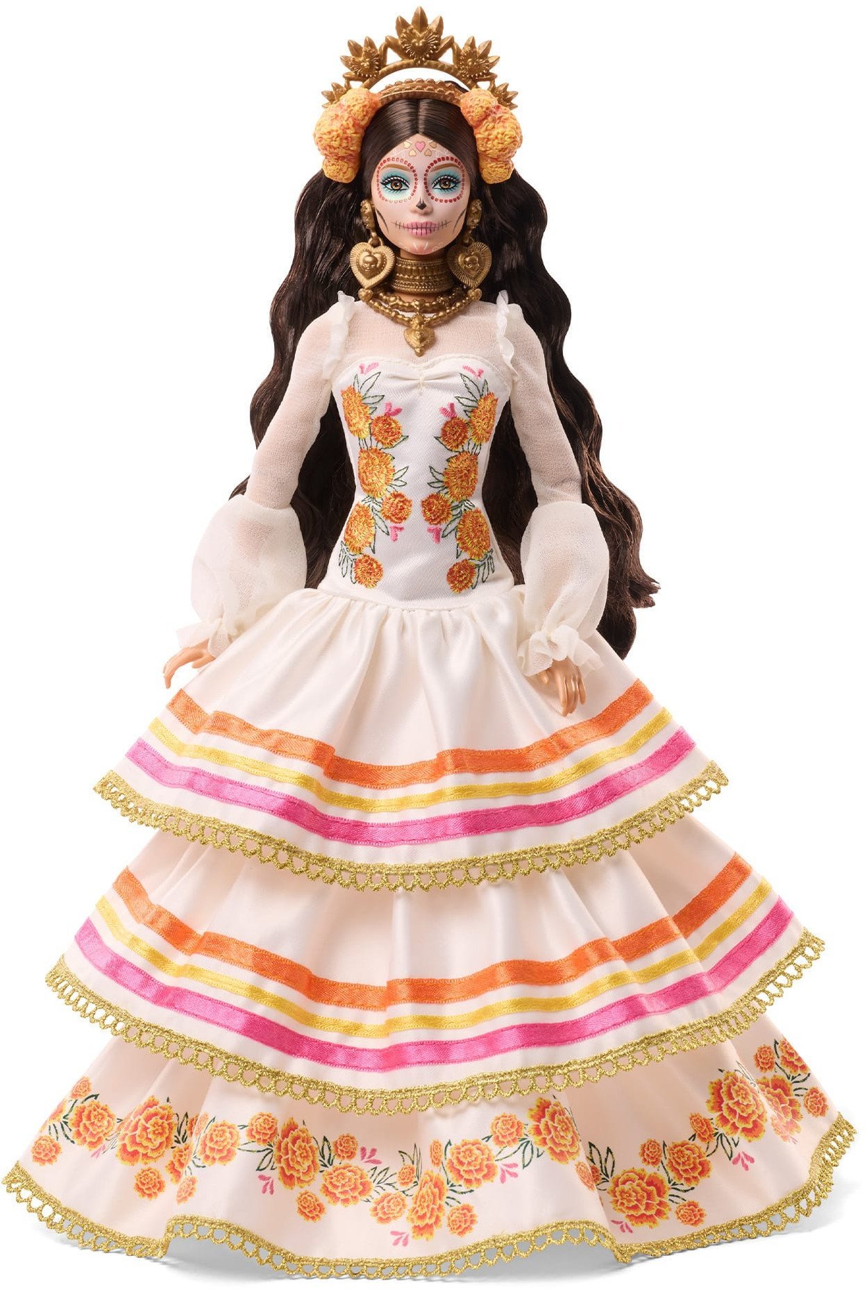 Lalka Barbie Mattel Signature Dia de Muertos 2025 - Lalka kolekcjonerska w kremowej zdobnej sukni (JBJ05)