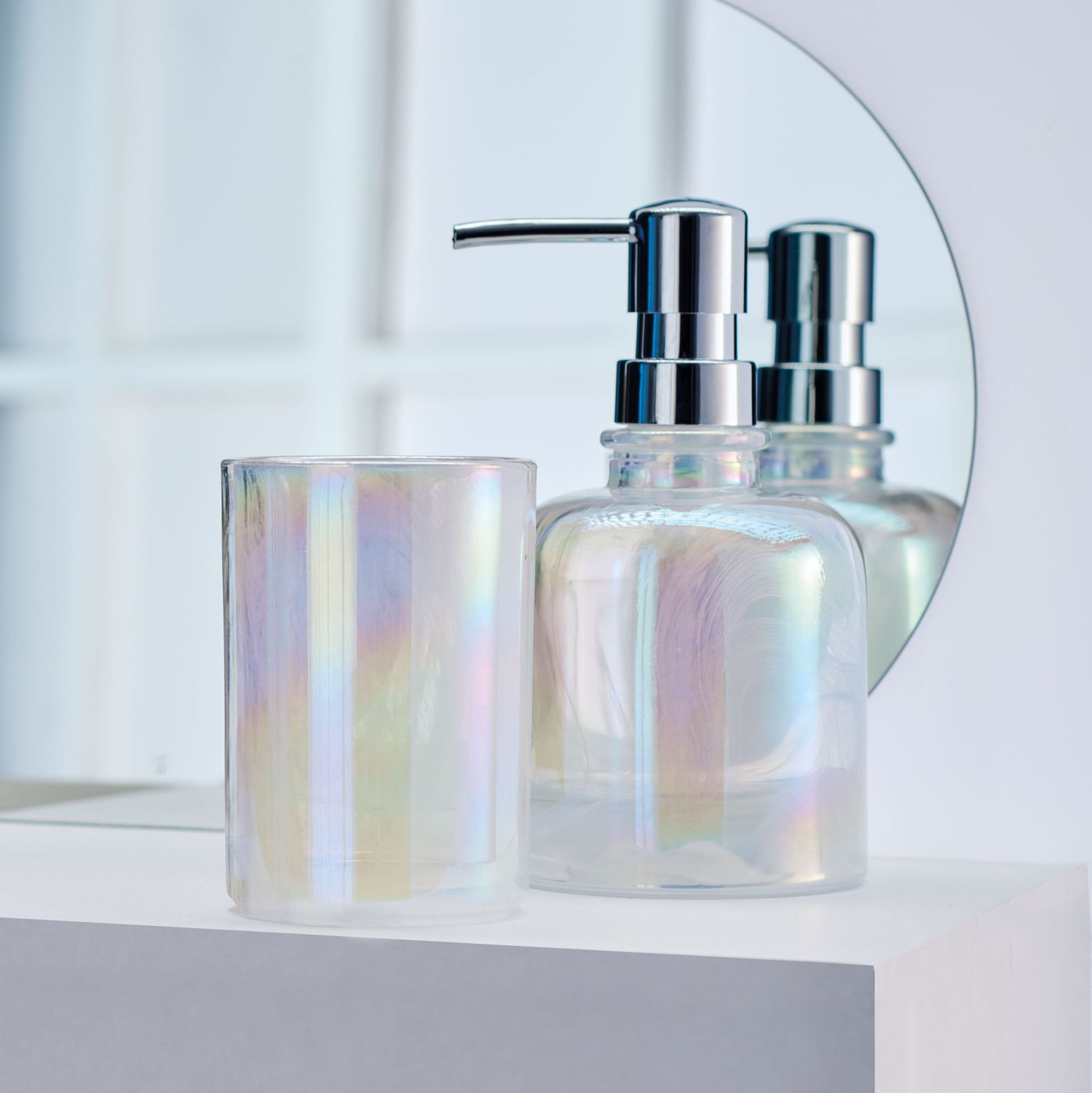 Kleine Wolke Opalis Kubek łazienkowy Perłowy Perłowy grube szkło