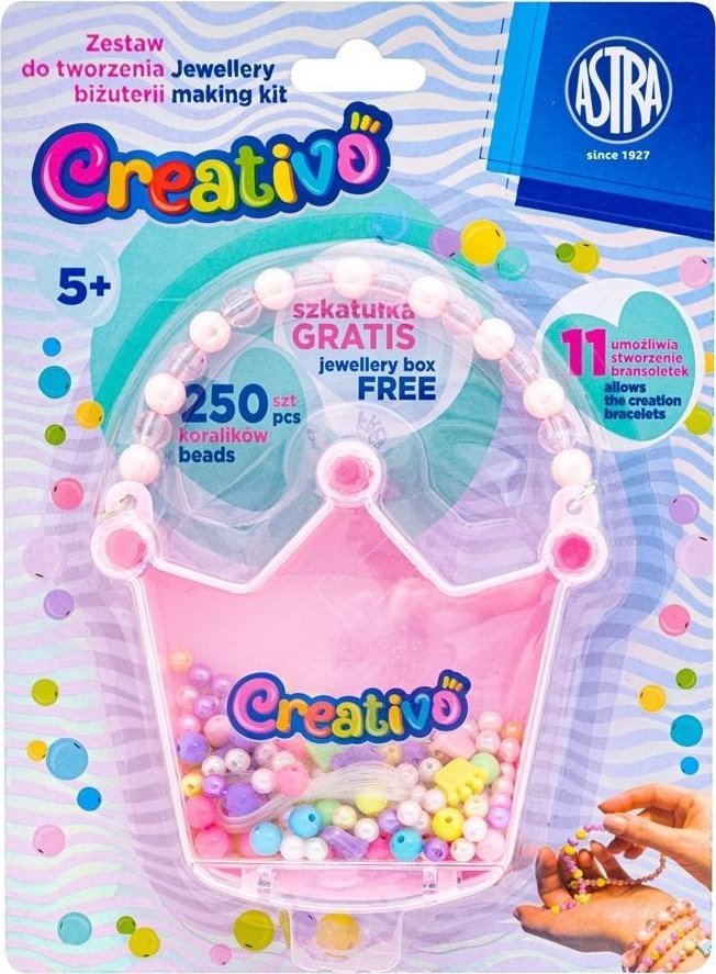 Zestaw koralików Korona 250szt + 2m gumek ASTRA