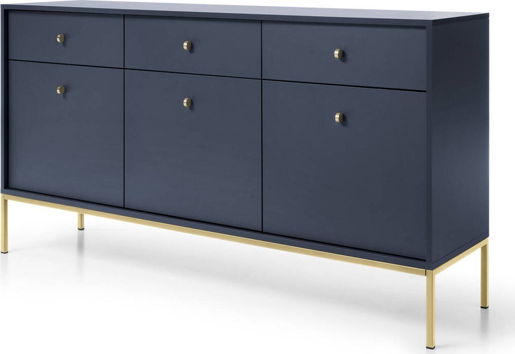 Ravio Komoda Bari KSZ154 w kolorze granatowym i ze złotymi nóżkami