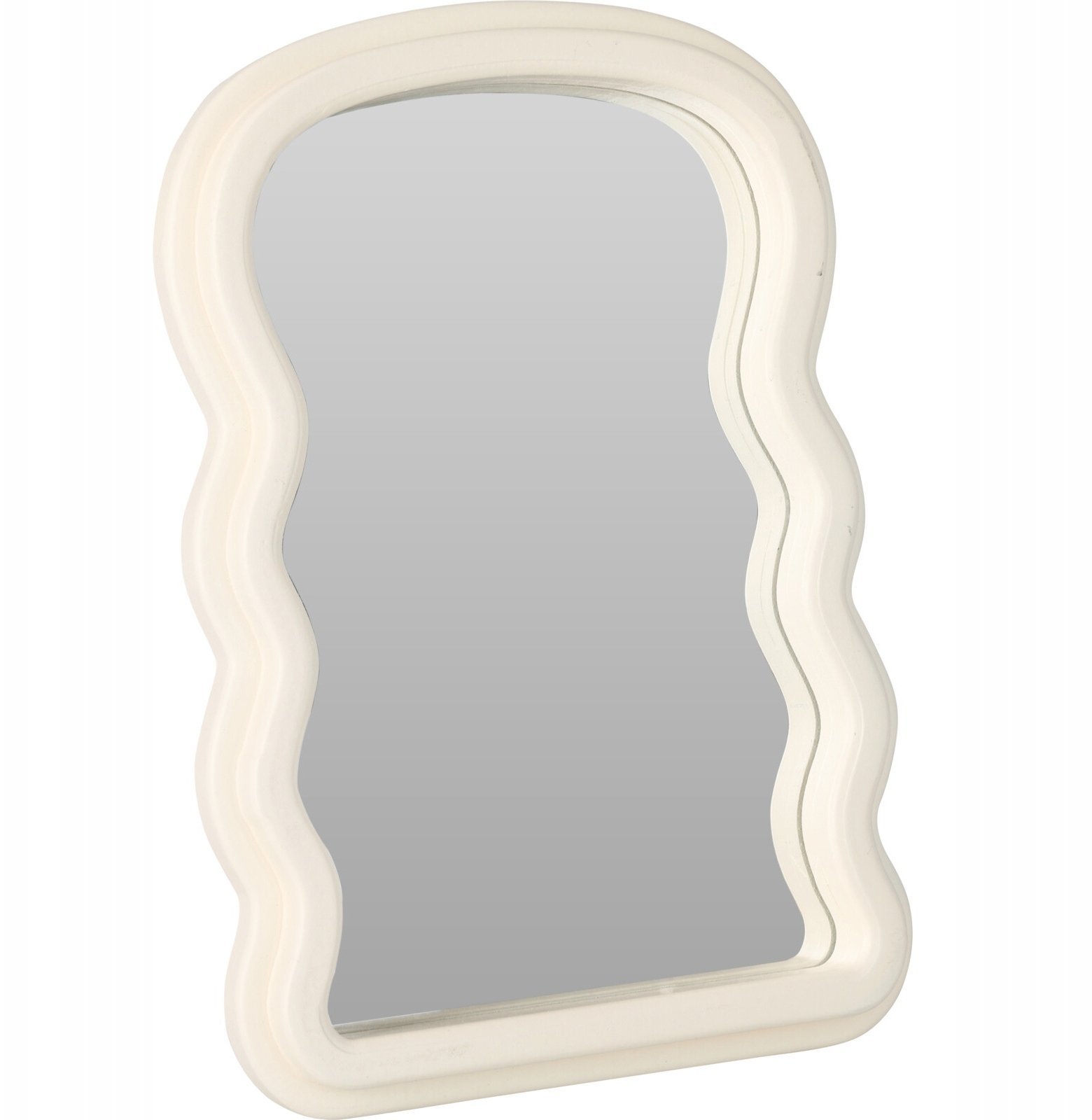 Dekoracyjne lustro w falistej ramie, 18 x 26 cm