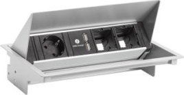 Bachmann BACHMANN CONEO SET 1x gniazdo z uziemieniem, 2x ABD, 1x ładowarka USB, srebrny