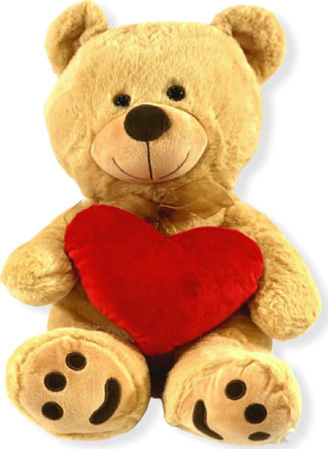 BLUBELL Miś z sercem pluszowy klasyczny Duży Misiek 50 cm Beżowy z sercem