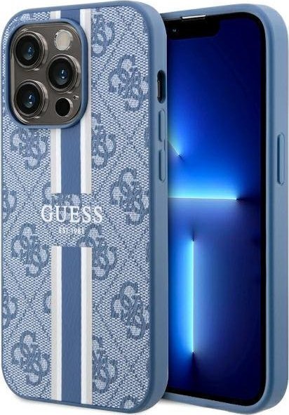 Guess Etui GUHMP14LP4RPSB Apple iPhone 14 Pro niebieski/blue hardcase 4G Printed Stripes MagSafe