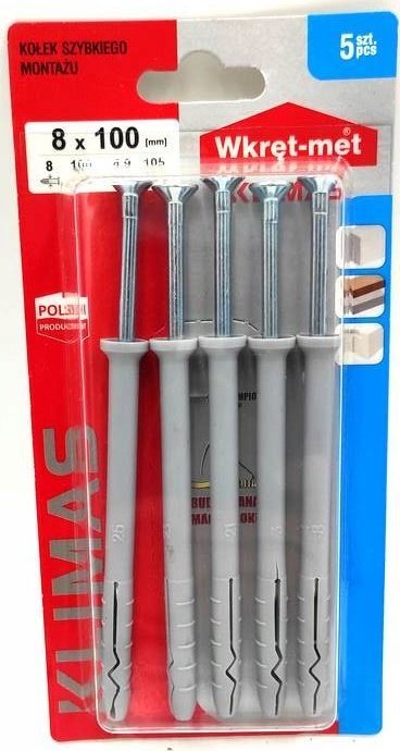 Wkręt-met BLISTER KOŁ.DO SZYBK MONTAŻU 8X100 kod:B