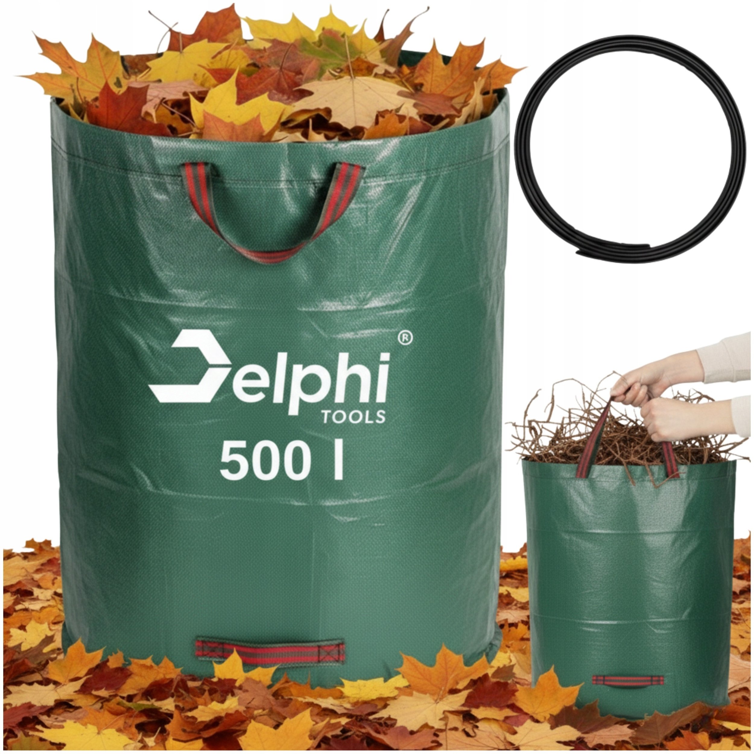 KOSZ OGRODOWY WOREK TORBA OGRODOWA NA LIŚCIE TRAWĘ POJEMNIK SKŁADANY 500 l