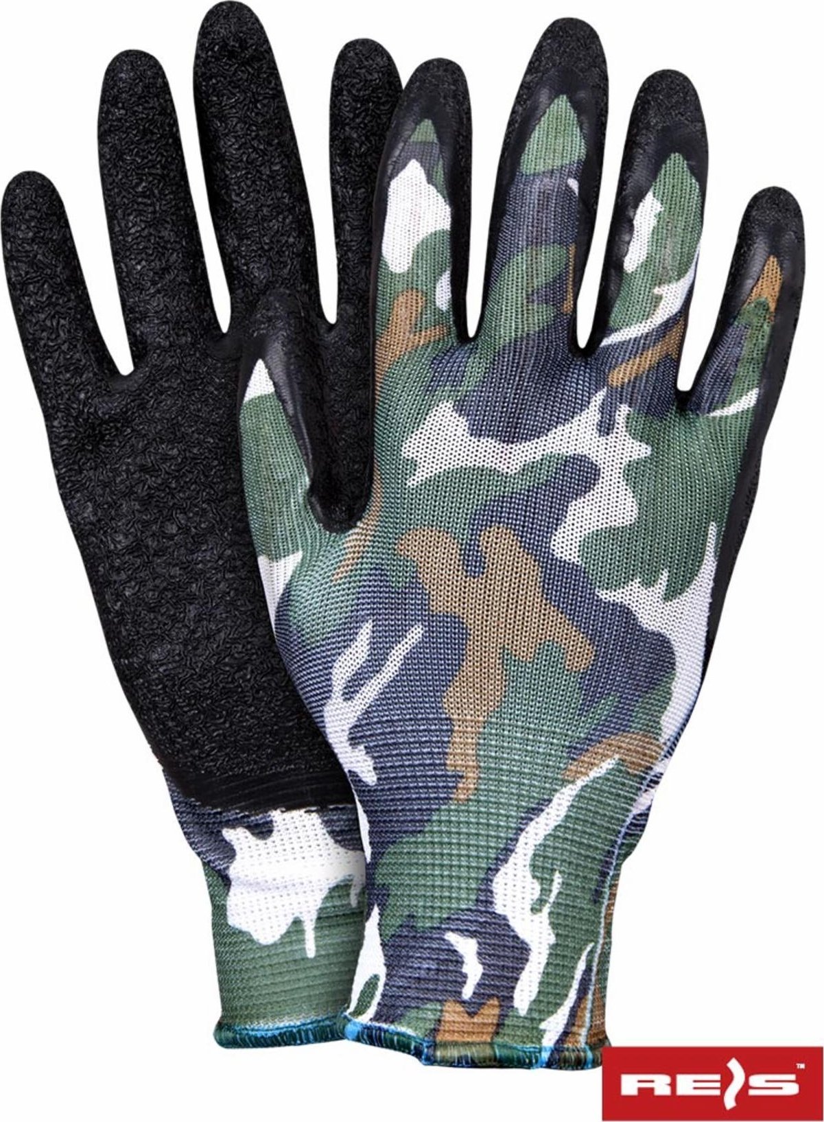 R.E.I.S. RTELA-MORO - rękawice ochronne z poliestru (ścieg 13), powlekane lateksem, zakończone ściągaczem 7