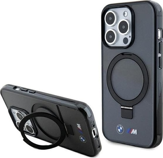 BMW BMHMP15LURSK iPhone 15 Pro 6.1" czarny/black hardcase Ring Stand M Collection MagSafe