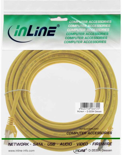 InLine Patchcord SF/UTP Cat.5e, żółty 50m (72555Y)