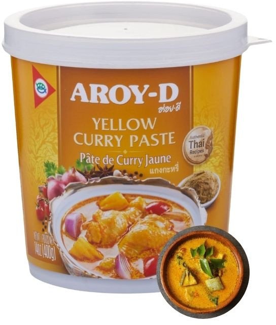 Curry żółte pasta gotowa marynata przyprawa yellow curry aroy-d 400g