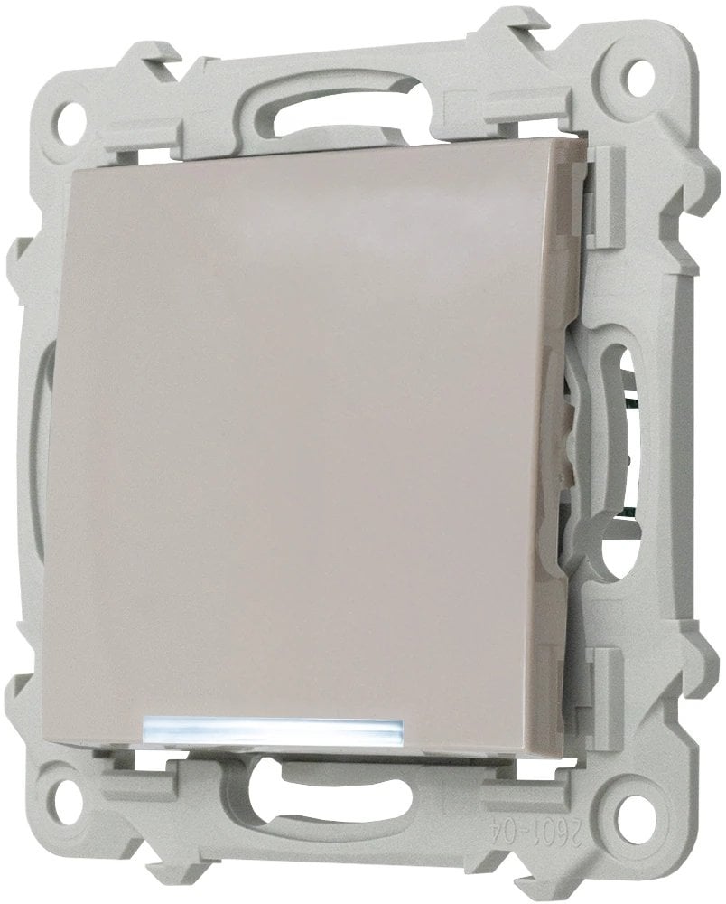 SZAFIR Łącznik jednobiegunowy z podświetleniem białym kaszmirowy beż ŁP-1ZS/m/83