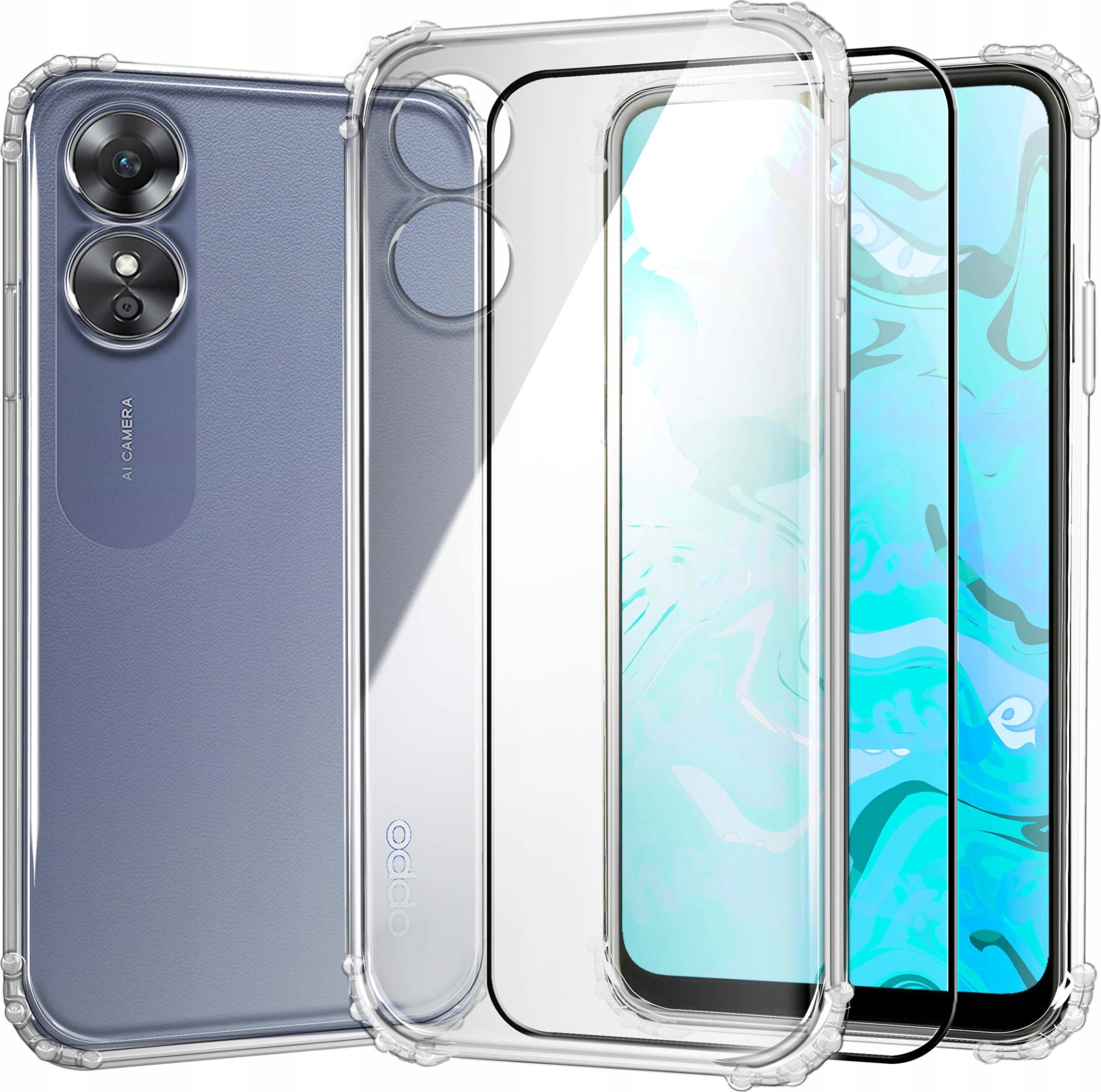 Hello Case ETUI PANCERNE DO OPPO A17 | CASE SILIKON GUMOWE SLIM SHOCK CLEAR SZKŁO