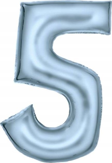 AMSCAN Balon foliowy cyfra 5 satynowy pastelowy niebieski 86cm spakowany 9917337