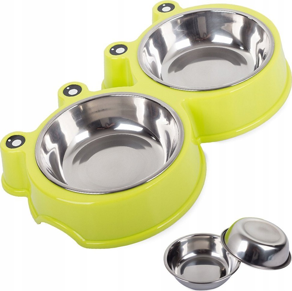 Przyjaciele MISKA PODWÓJNA DLA PSA KOTA METALOWA 300ml x 2