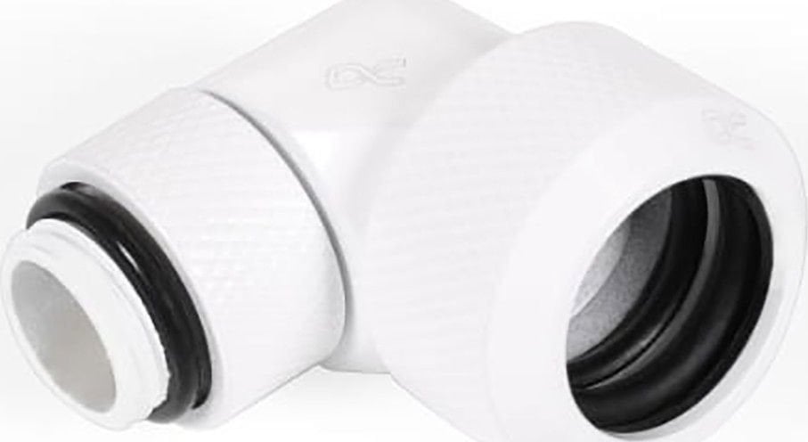 Alphacool Alphacool Eiszapfen Anschluss 90 Grad G1/4 Zoll AG auf 16mm AD Hardtube - drehbar, - Wei