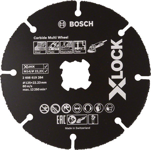 Bosch TARCZA TNĄCA X-LOCK CARBIDE MULTI WHEEL 125*1*22.23 10 SZT.