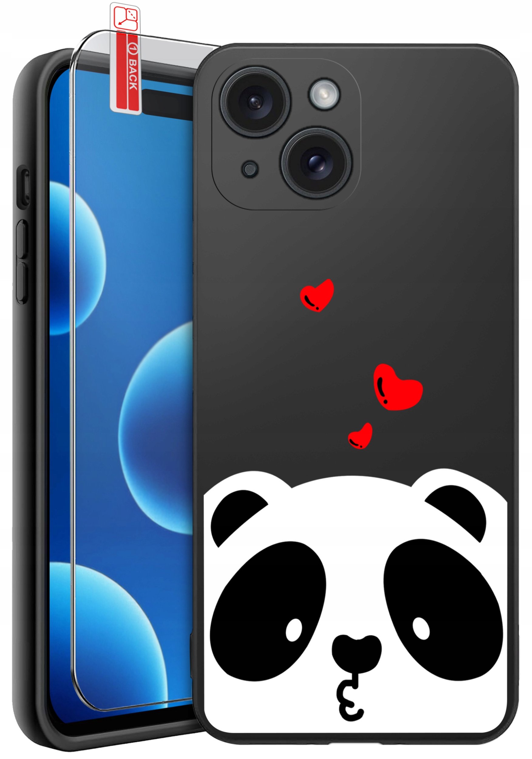 ETUI do iPhone 15 | WZORY | SILIKONOWE MATT CASE + SZKŁO 9H