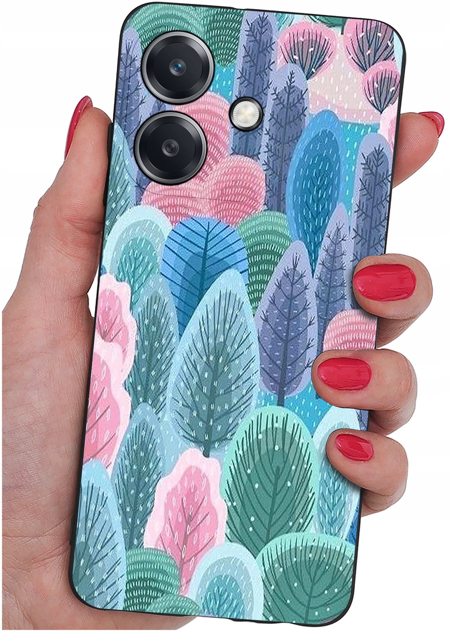 Etui do Oppo A40 | A40M | WZORY | SILIKONOWE MATT SZKŁO 9H